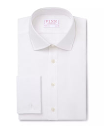 White Slim Fit Double Cuff Royal Oxford Formal Shirt