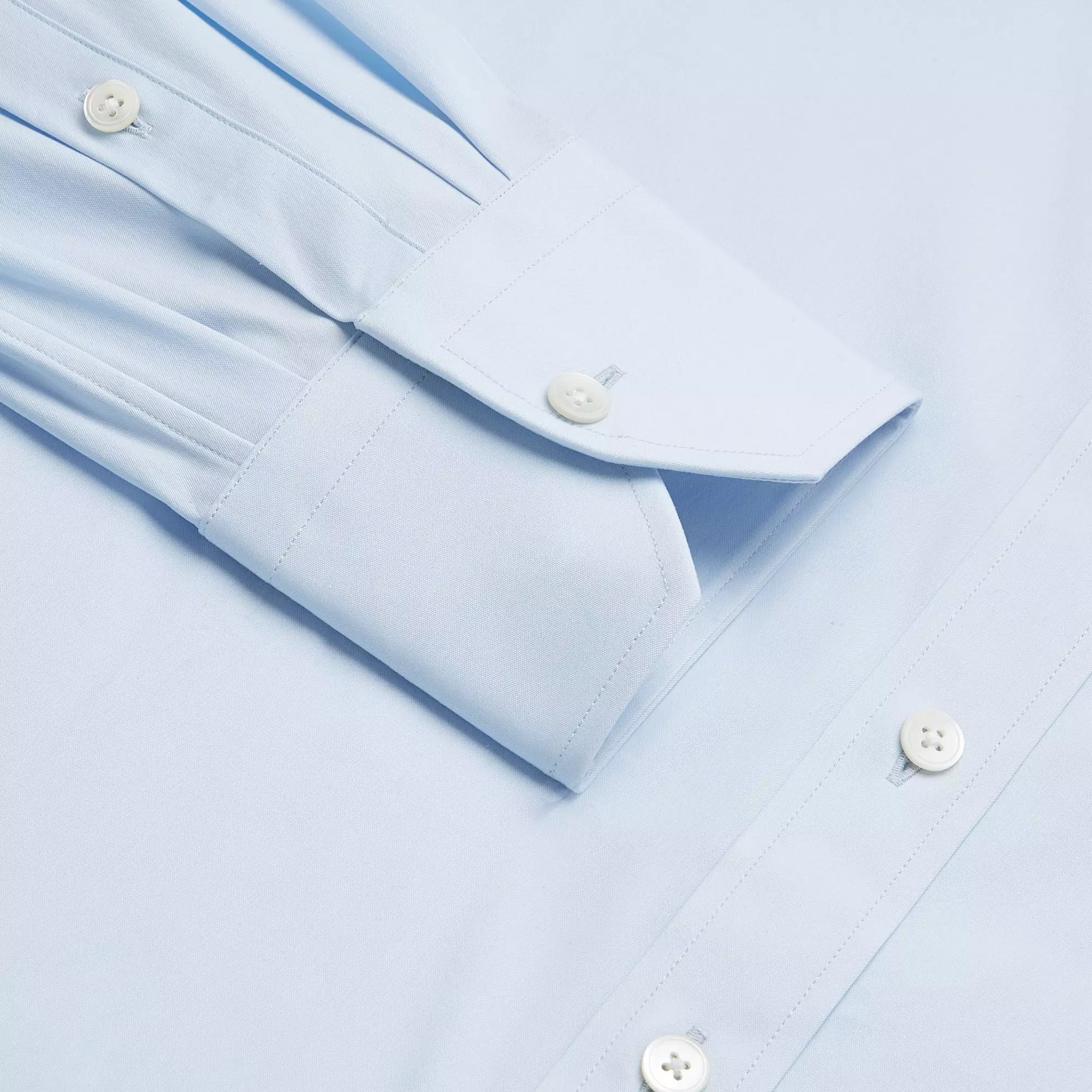 Pale Blue Athletic Fit Stretch Plain Poplin Formal Shirt