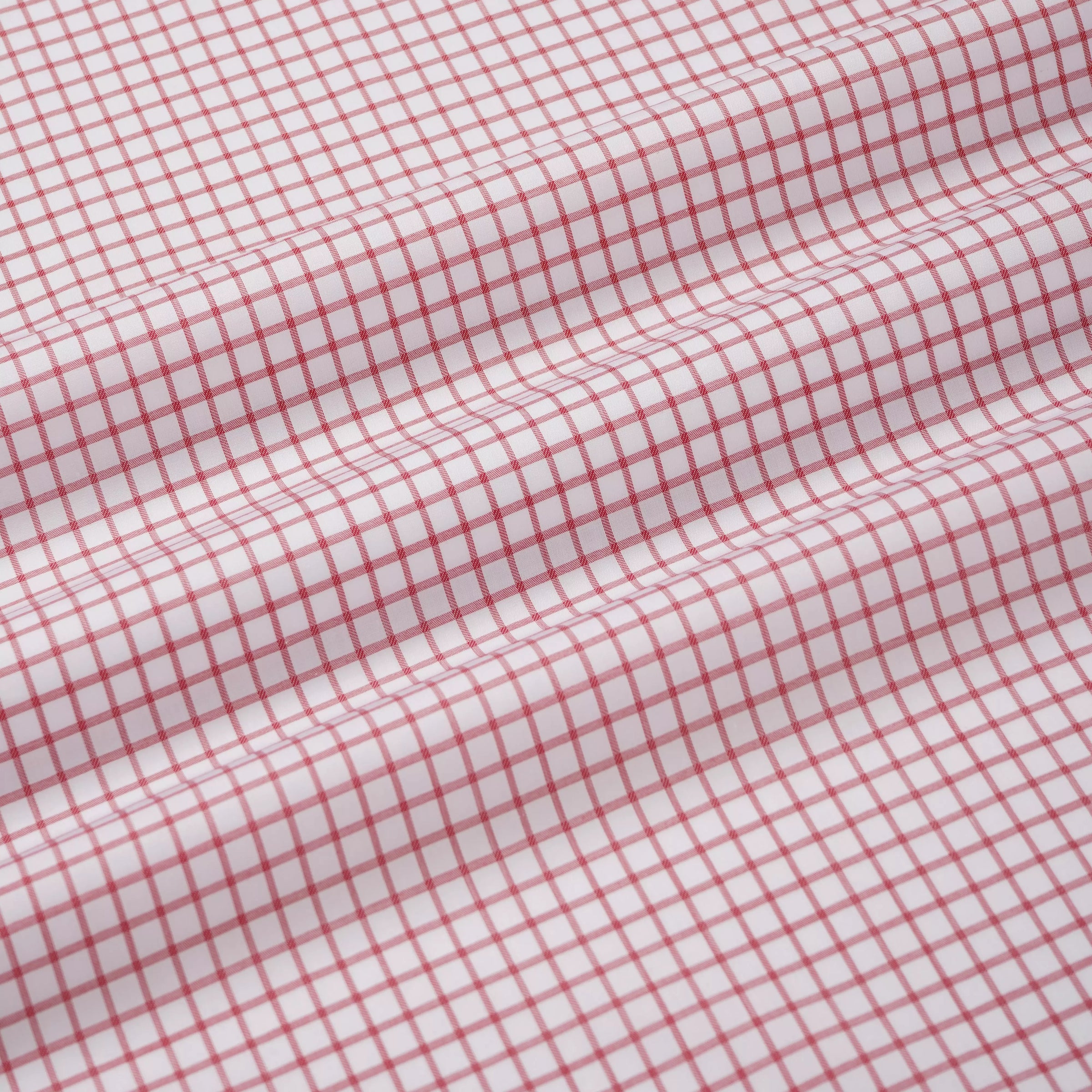 White & Red Tailored Fit Twill Graph Check Formal Shirt