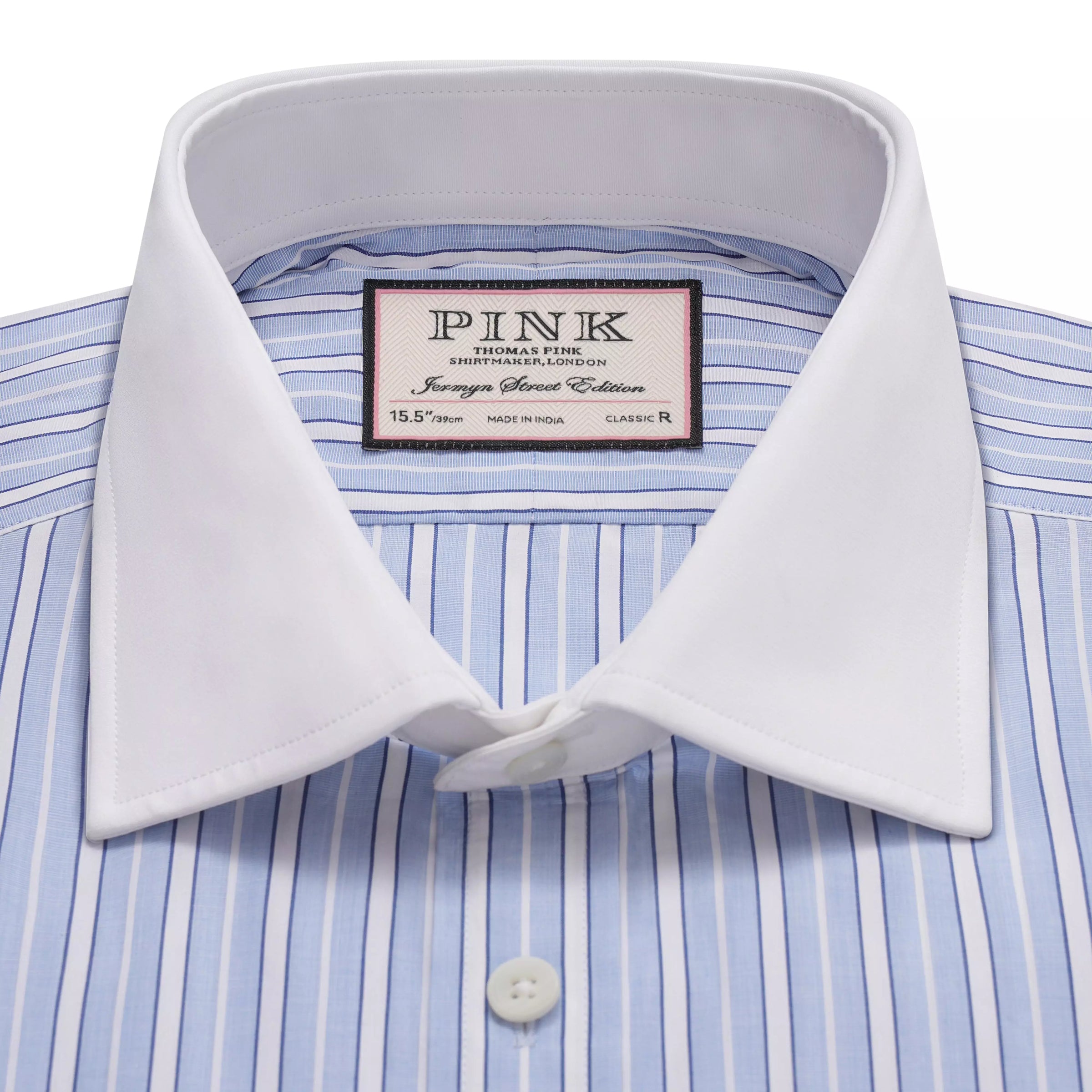Pale Blue & Blue Classic Fit Double Cuff Bloomsbury Stripe Formal Shirt
