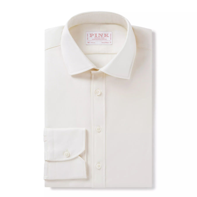 Pale Yellow Tailored Fit Twill Formal Shirt